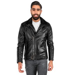کاپشن چرم مردانه خزدار Stark مدل 39850