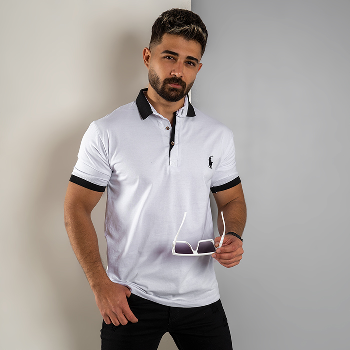 تیشرت مردانه سفید مدل Polo90