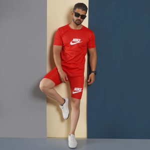 ست تیشرت شلوارک NIKE قرمزمردانه مدل Sarox