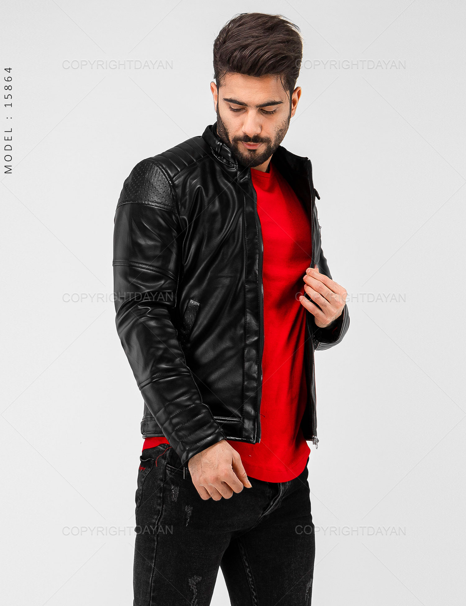کاپشن چرم مردانه Araz مدل 15864