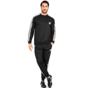 ست بلوز شلوار مردانه آستین بلند ساده یقه گرد Adidas مدل 40979