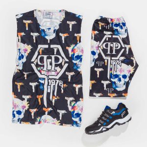 ست رکابی شلوارک مردانه Philipp Plein مدل 26525