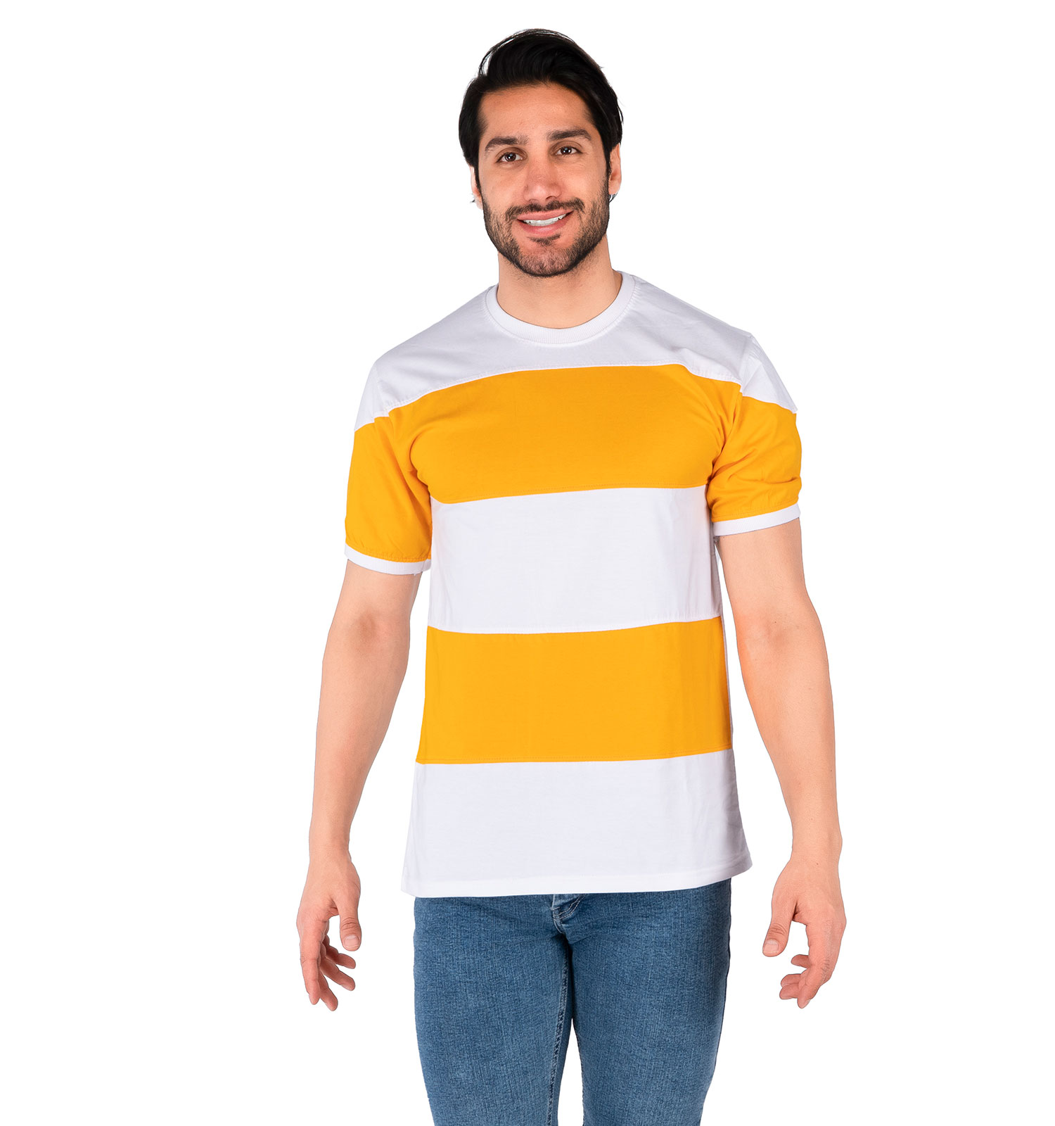 تیشرت یقه گرد مردانه راه راه مدل 43843