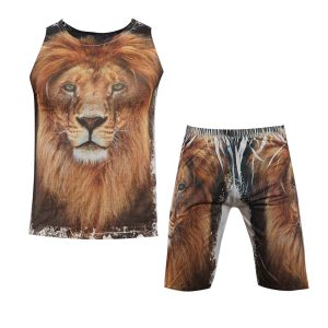 ست رکابی شلوارک مردانه مدل Lion-1