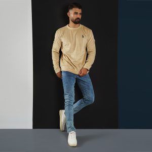 بلوز مردانه مخمل کرم مدل Raden