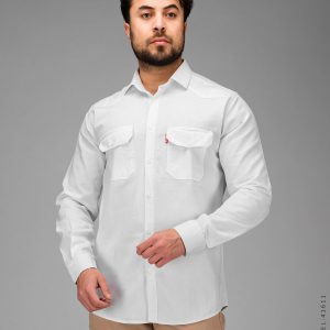 پیراهن مردانه آستین بلند سفید مدل 41611