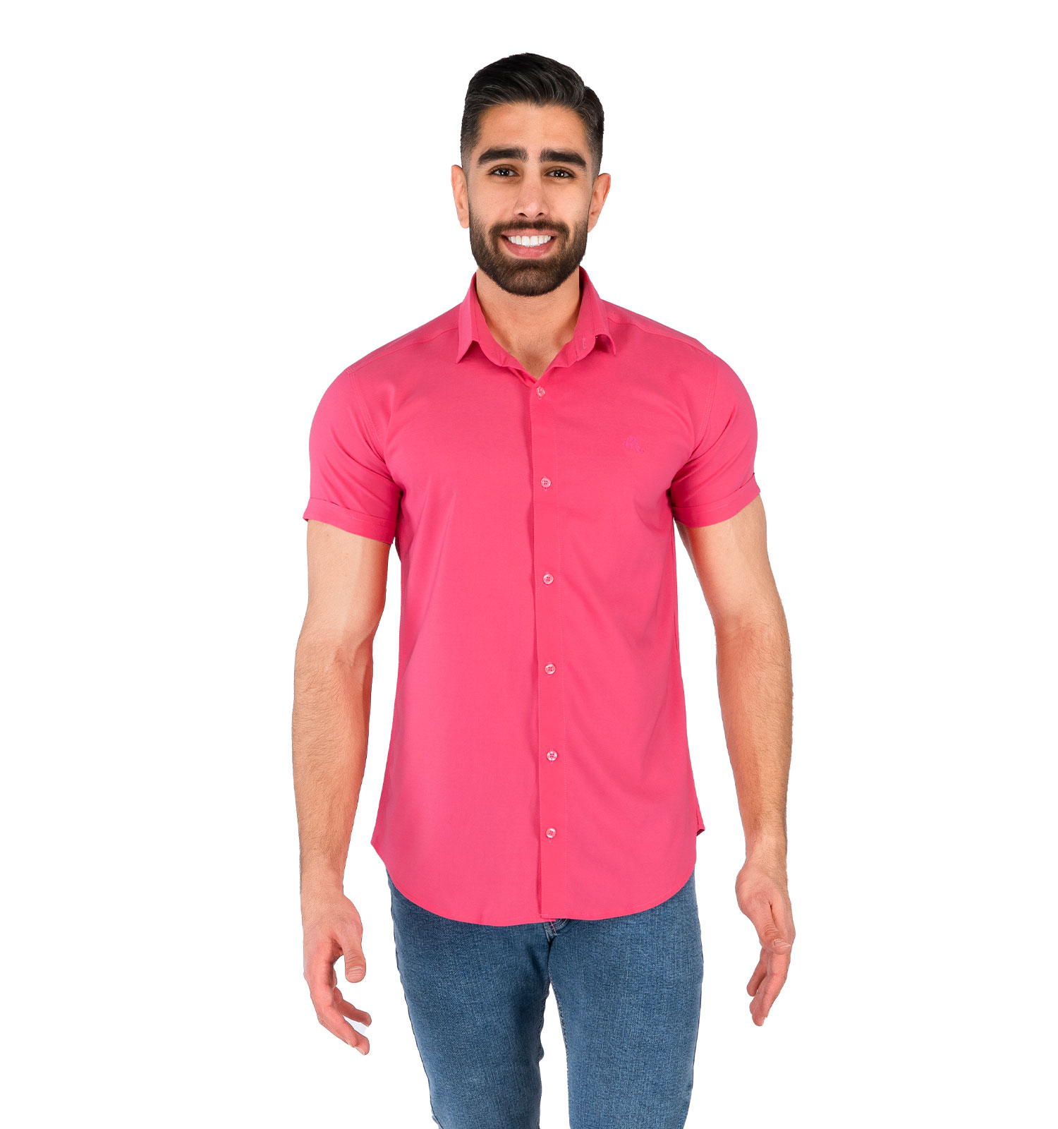 پیراهن نخی مردانه استین کوتاه ساده مدل 43809