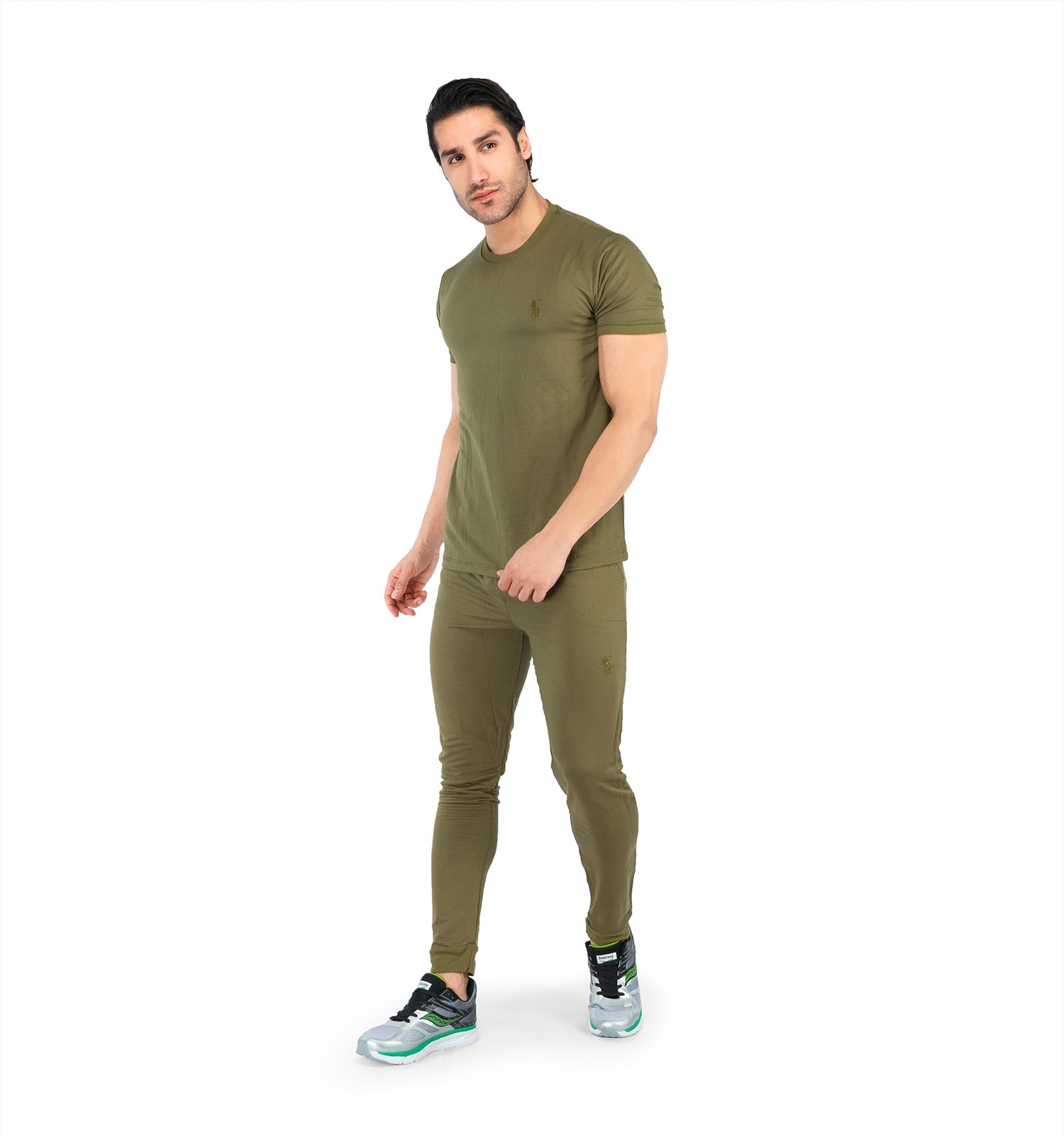 ست تیشرت شلوار مردانه آستین کوتاه Polo ساده یقه گرد مدل 43130