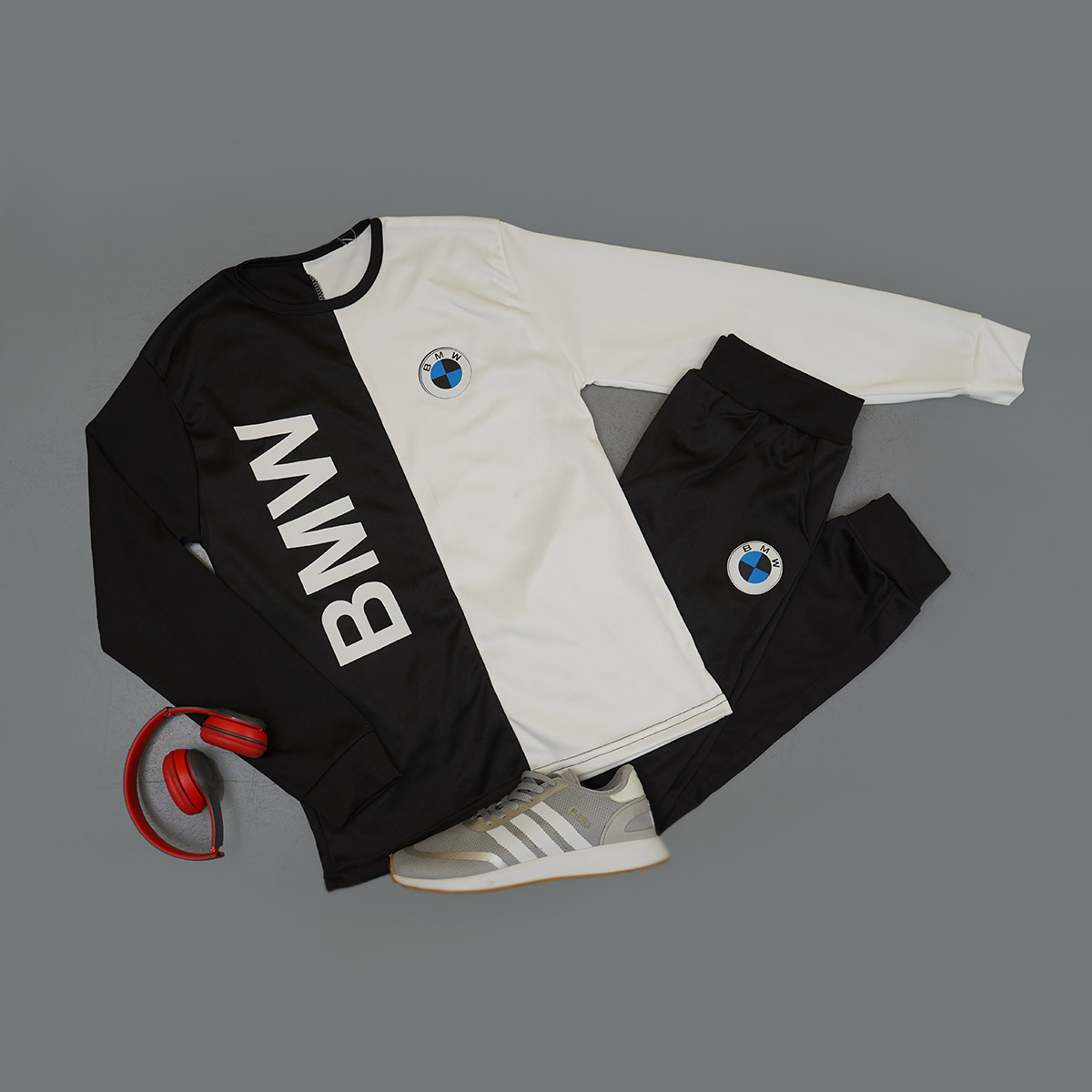 ست تیشرت شلوار bmw مردانه آستین بلند مدل Noman