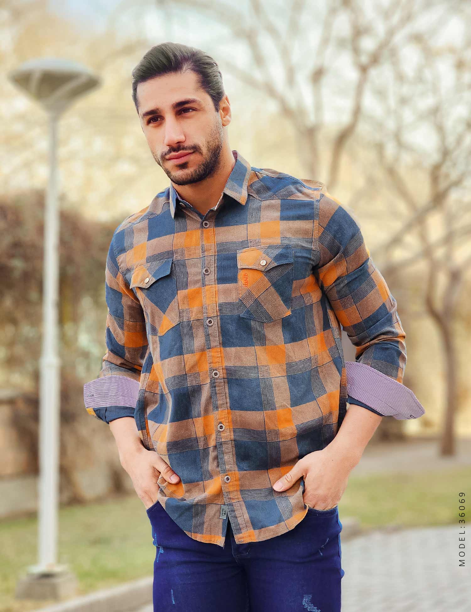 پیراهن مردانه چهارخانه Maran مدل 36069