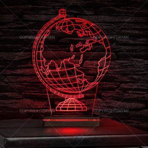 آباژور سه بعدی طرح کره زمین