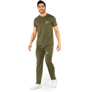 ست تیشرت شلوار مردانه آستین بلند Nike ساده یقه گرد مدل 44157