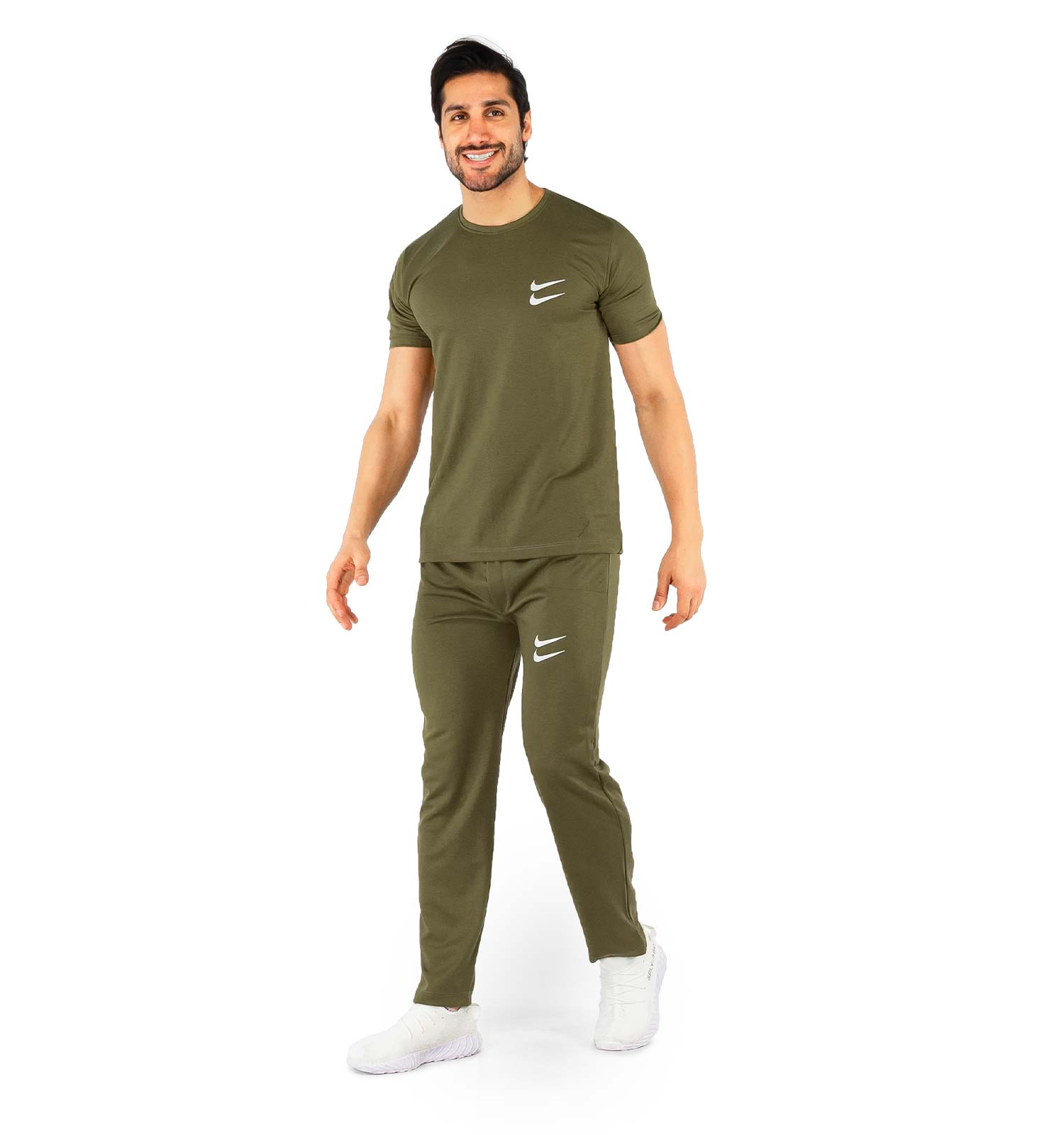 ست تیشرت شلوار مردانه آستین بلند Nike ساده یقه گرد مدل 44157