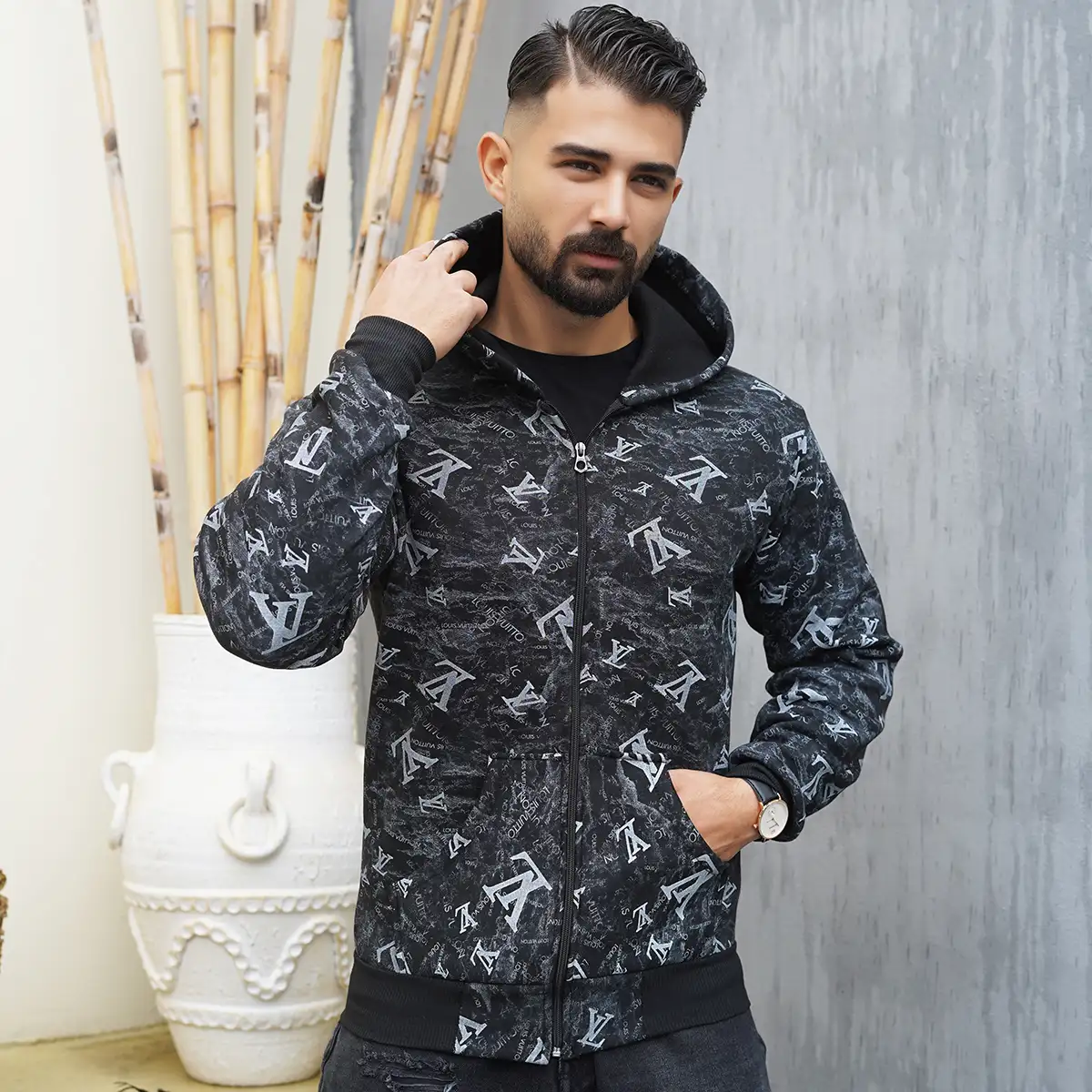 سویشرت مردانه طرح LV مدل R63