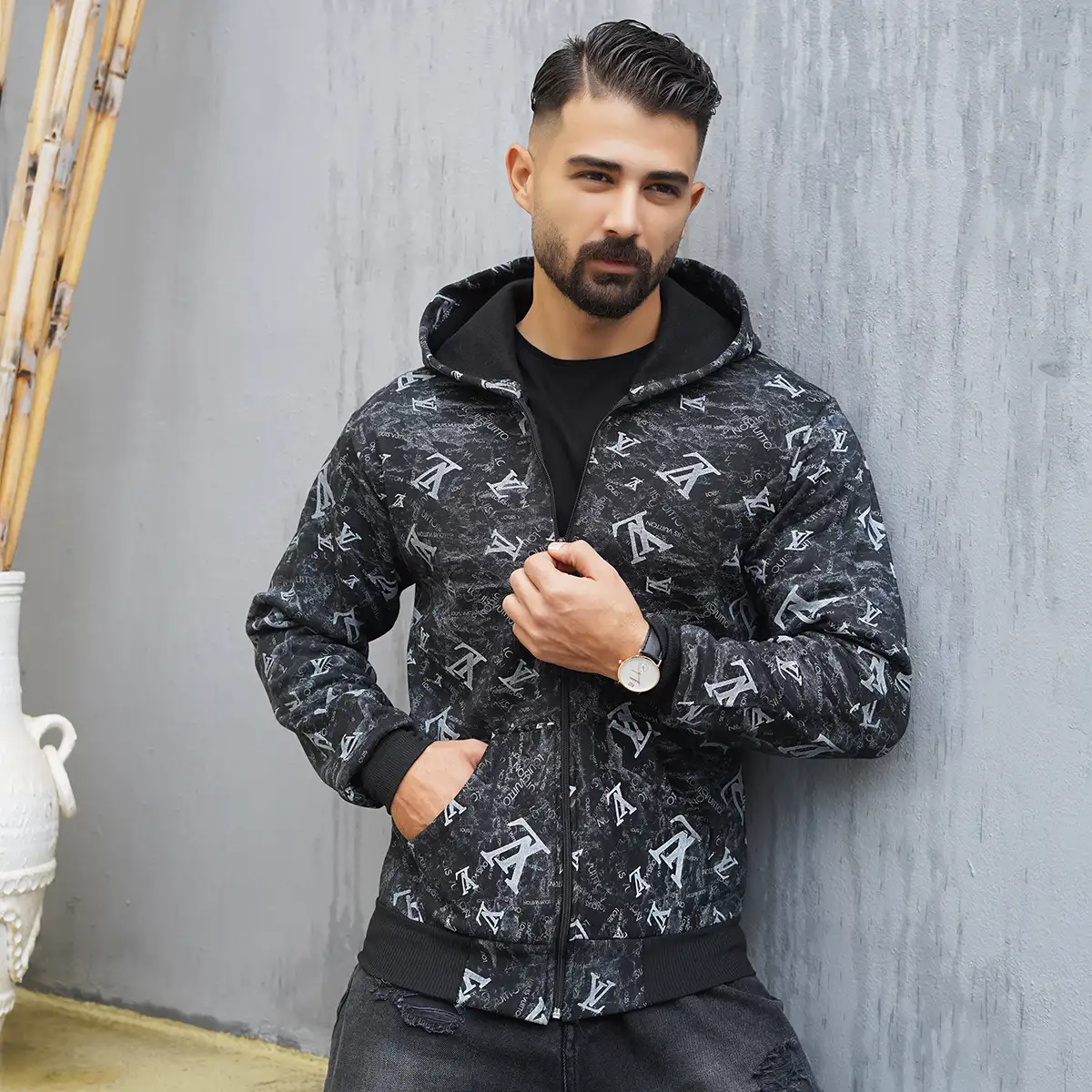 سویشرت مردانه طرح LV مدل R63