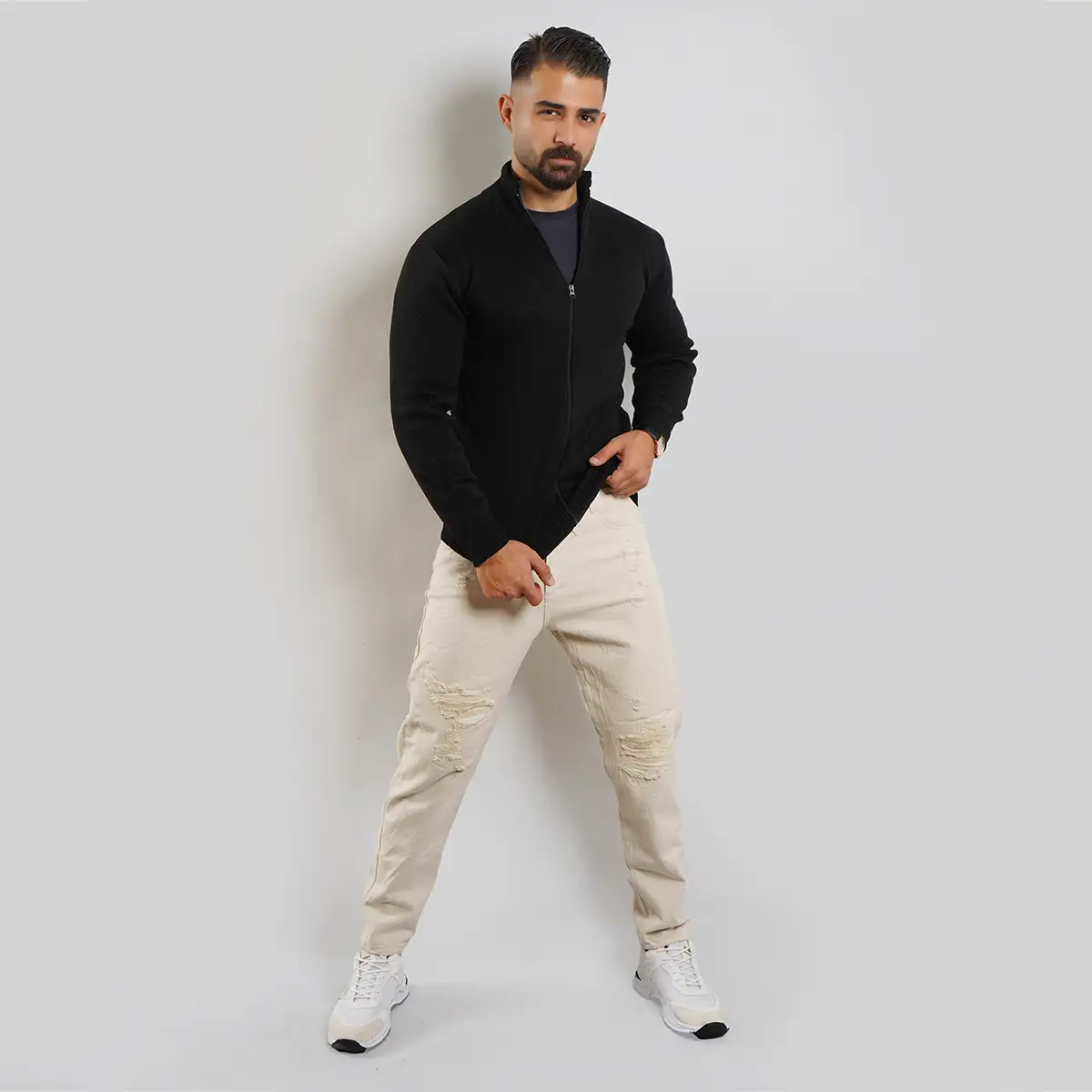 سویشرت مردانه مشکی مدل Meysam