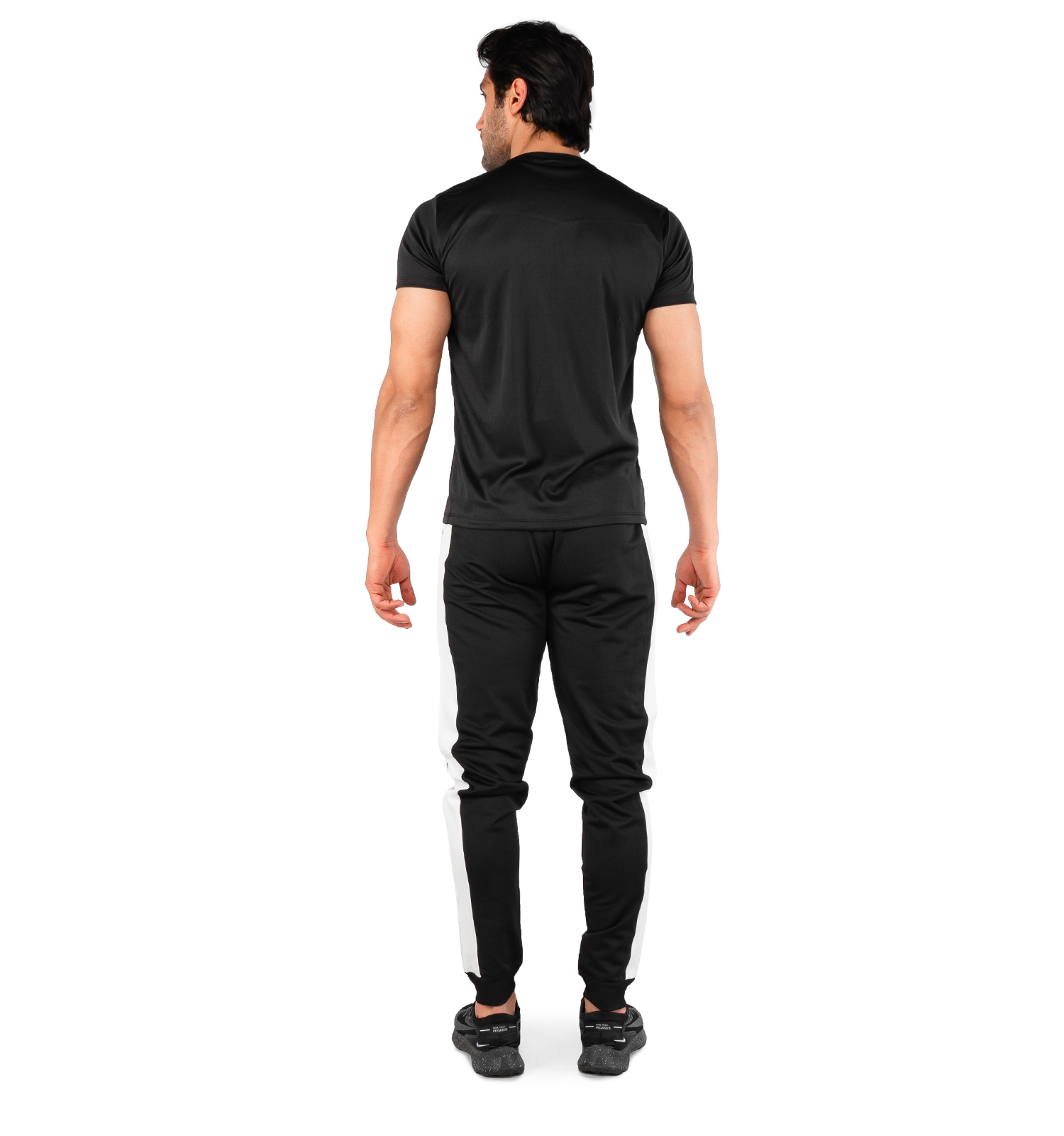 ست تیشرت شلوار مردانه آستین کوتاه مشکی Nike ساده یقه گرد مدل 44499