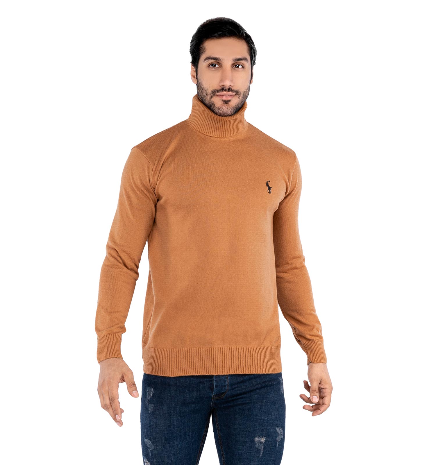 بافت مردانه ساده یقه اسکی Polo مدل 38678