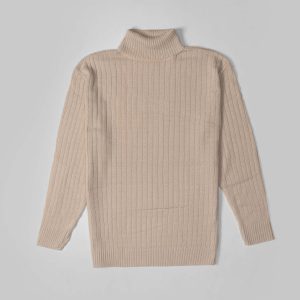 تونیک بافت زنانه آستین بلند یقه اسکی فری سایز مدل 45670