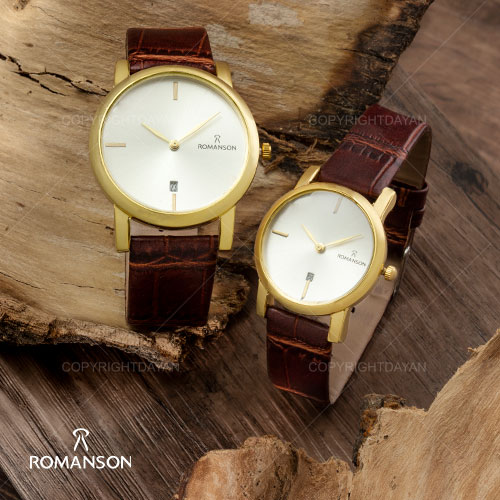 ست ساعت مردانه زنانه Romanson مدل W 9143 (قهوه ای)