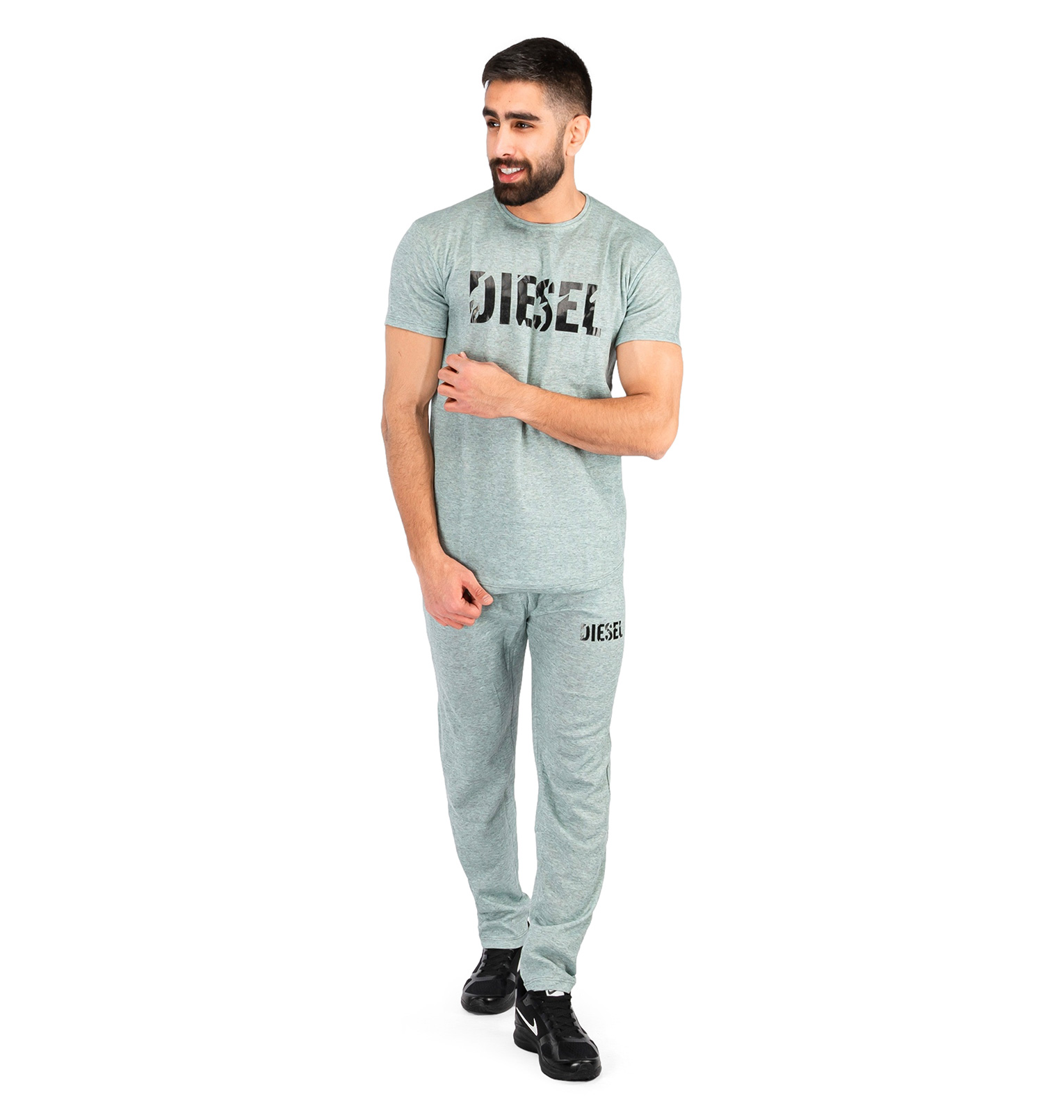 ست تیشرت شلوار مردانه Diesel ساده یقه گرد مدل 42933
