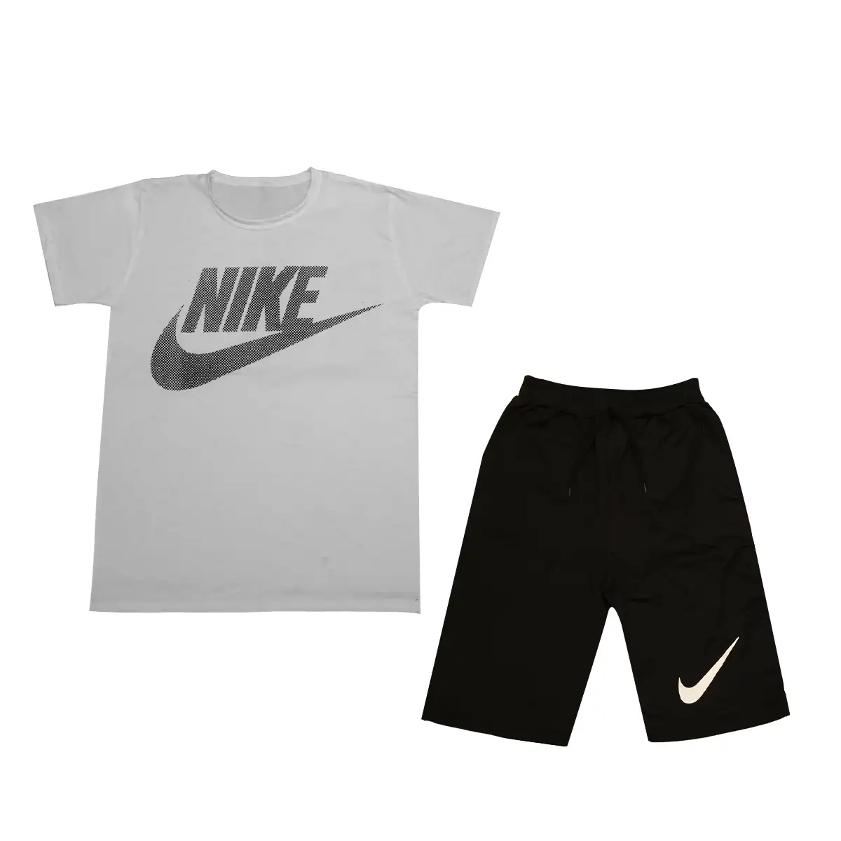 ست تیشرت شلوارک مردانه NIKE مدل TOBY تیشرت سفید- شلوارک مشکی
