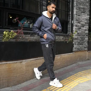 کاپشن داخل پشمی مردانه طوسی مدل Massoud