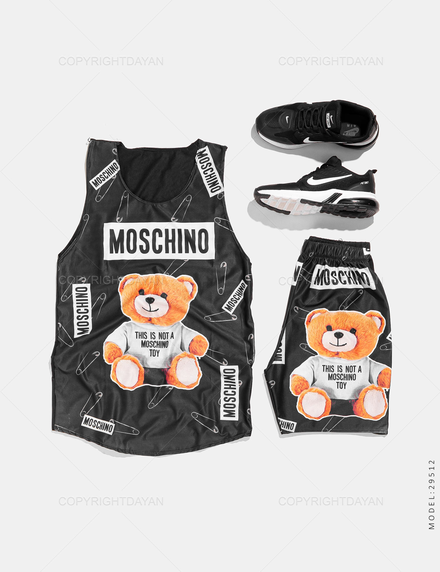 ست رکابی شلوارک مردانه Moschino مدل 29512