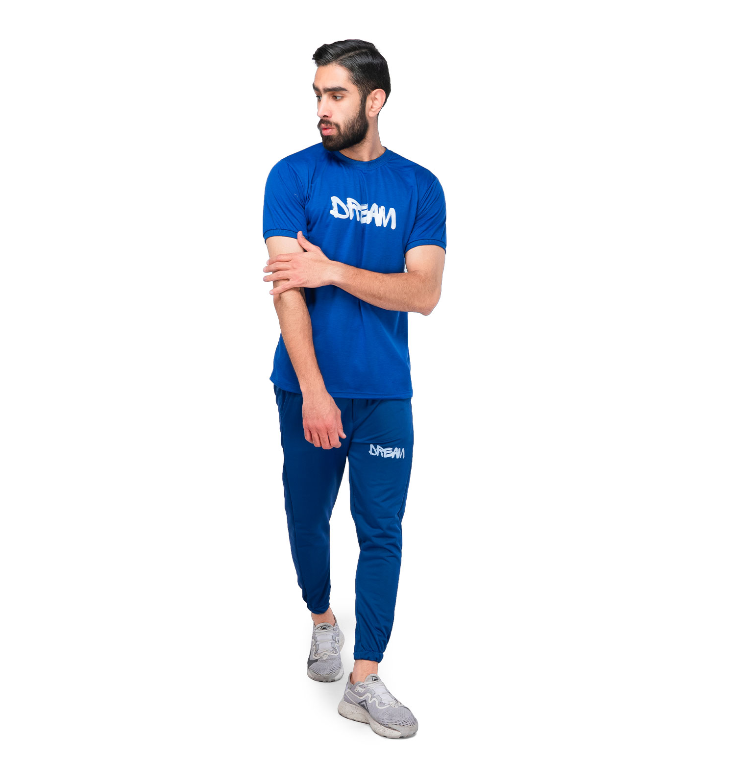 ست تیشرت شلوار مردانه Dream ساده یقه گرد مدل 44836