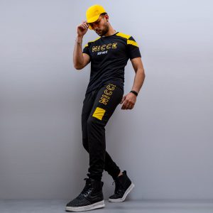 ست تیشرت شلوار مردانه NICCE زرد مشکی