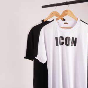 تیشرت مردانه مشکی مدل ICON