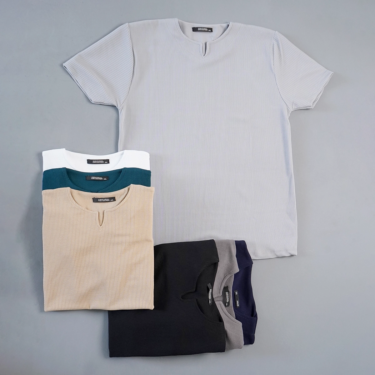 تیشرت آستین کوتاه یقه کوبایی سبز مردانه مدل Asam