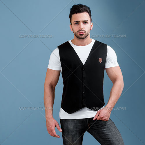تیشرت طرح جلیقه مردانه Oriza