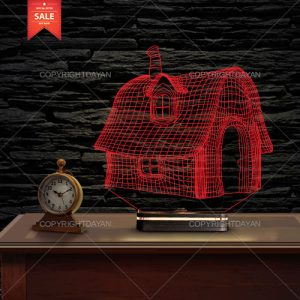 آباژور سه بعدی طرح کلبه