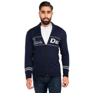 ژاکت بافت مردانه زیپ دار یقه ایستاده D & G مدل 40158