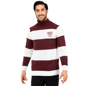 بافت مردانه یقه اسکی فری سایز راه راه GUCCI مدل 40276