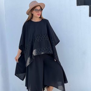 ست زنانه پانچ دامن شلوار ی مدل Shadi