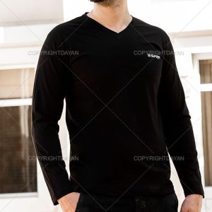 حراج تیشرت آستین بلند یقه هفت(مشکی)