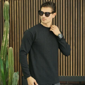 بلوز طرحدار مردانه مراکشی مشکی مدل Nikan