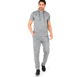 ست تیشرت شلوار مردانه آستین کوتاه طوسی Adidas ساده مدل 43670