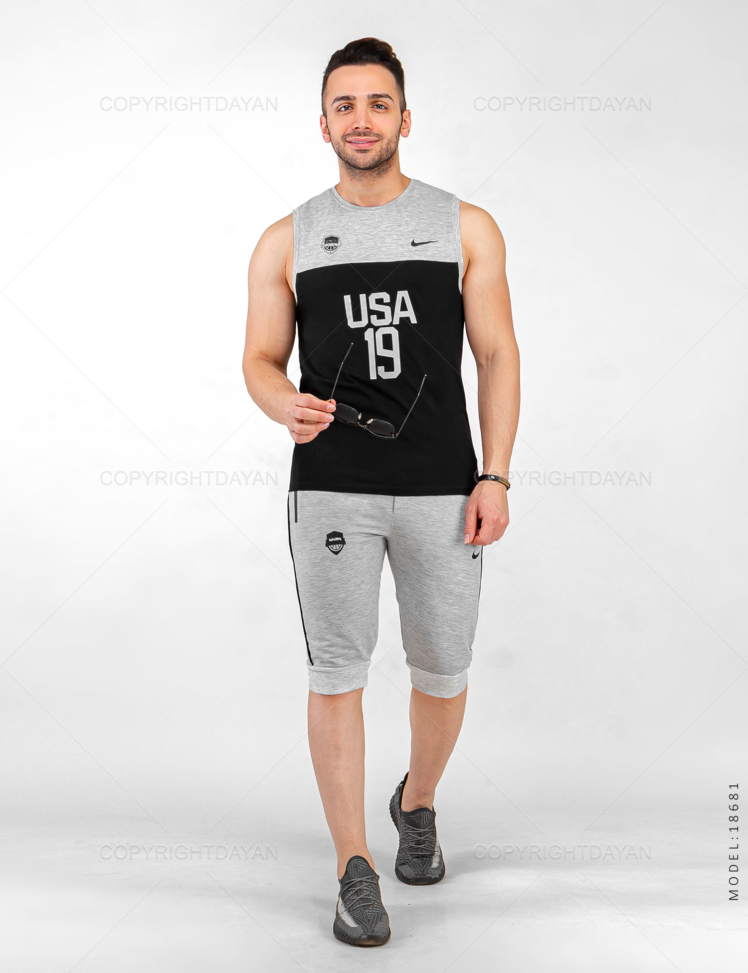 ست رکابی شلوارک مردانه Nike مدل 18681