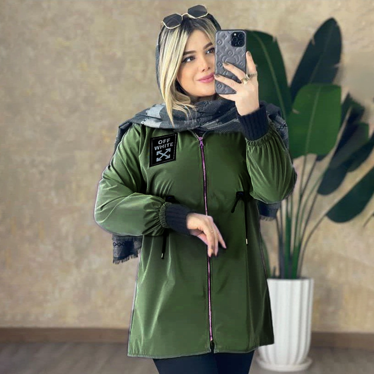 بارونی سلیکونی سبز زنانه مدل Avina