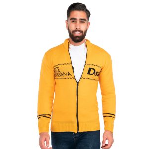 ژاکت بافت مردانه زیپ دار یقه ایستاده D & G مدل 40156