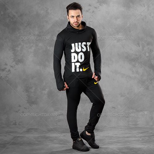 ست سویشرت شلوار Just Do It کفش Chimba (مشکی)
