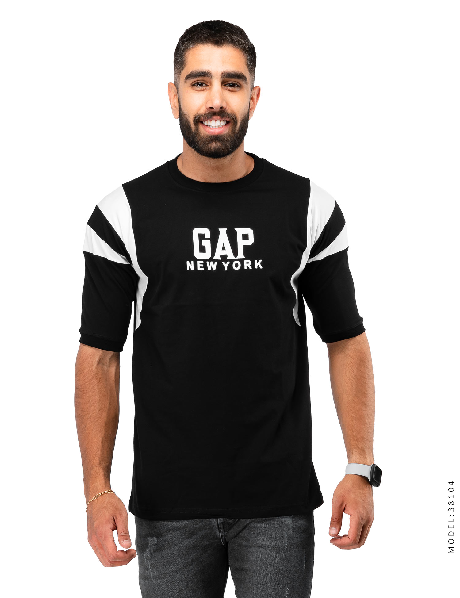 تیشرت مردانه دو رنگ یقه گرد Gap مدل 38104