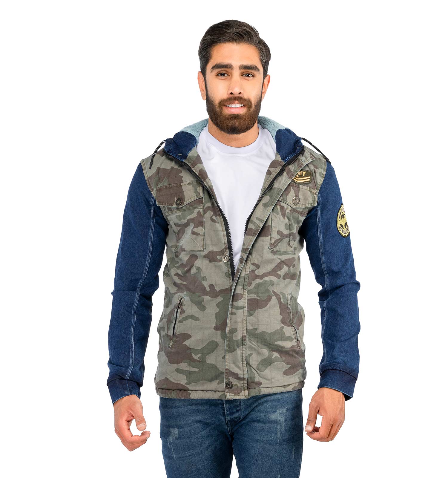 کاپشن کتان مردانه چریکی Alma مدل 38902