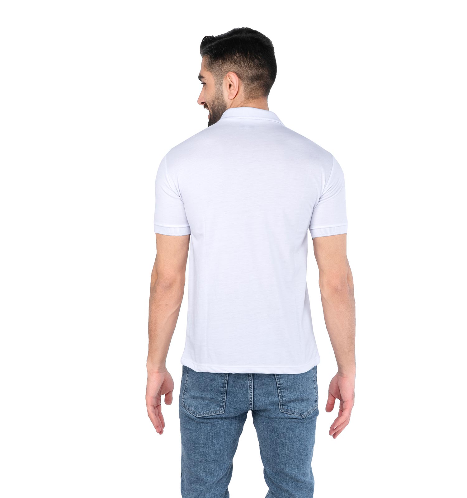 تیشرت Polo مردانه یقه دار سفید ساده مدل 44624