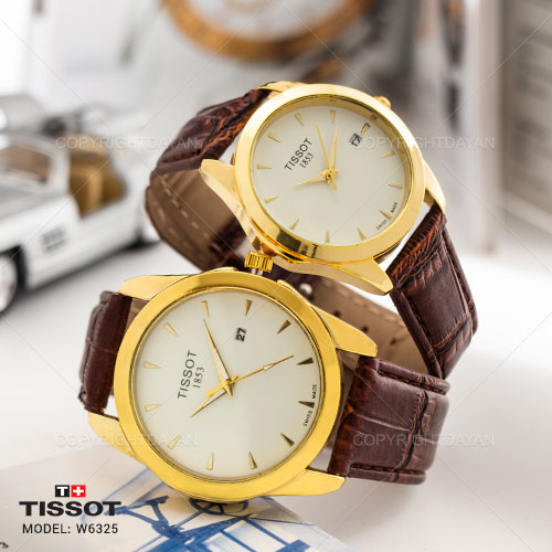 ست ساعت مردانه زنانه Tissot مدل W 6325 (قهوه ای)