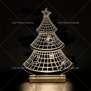 آباژور سه بعدی طرح کریسمس