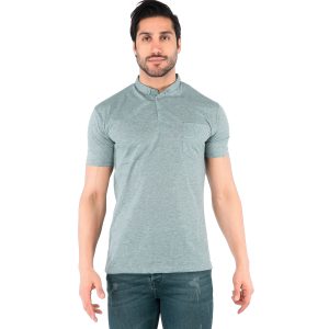 تیشرت مردانه دکمه دار ساده مدل 44120